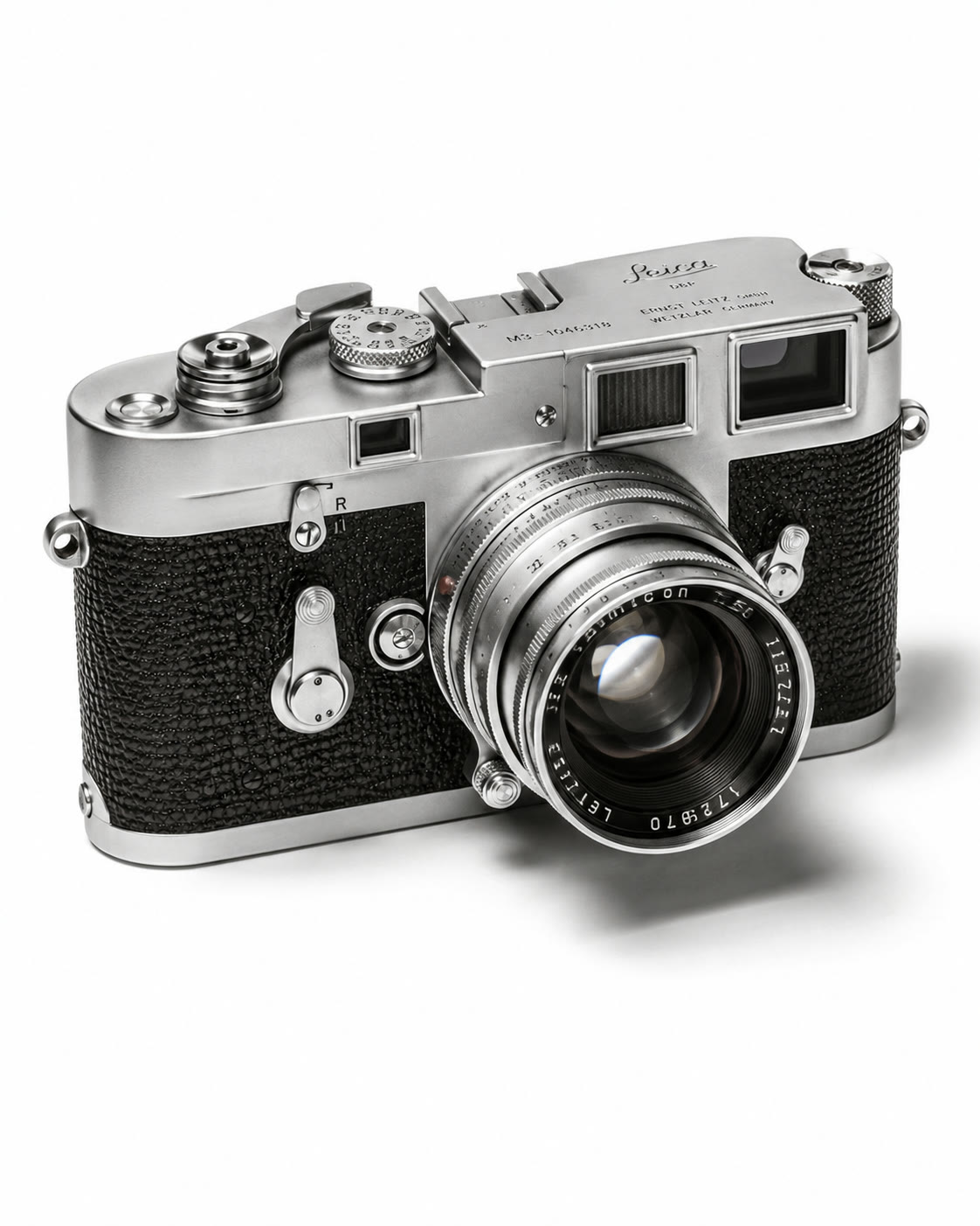 A vintage rangefinder camera