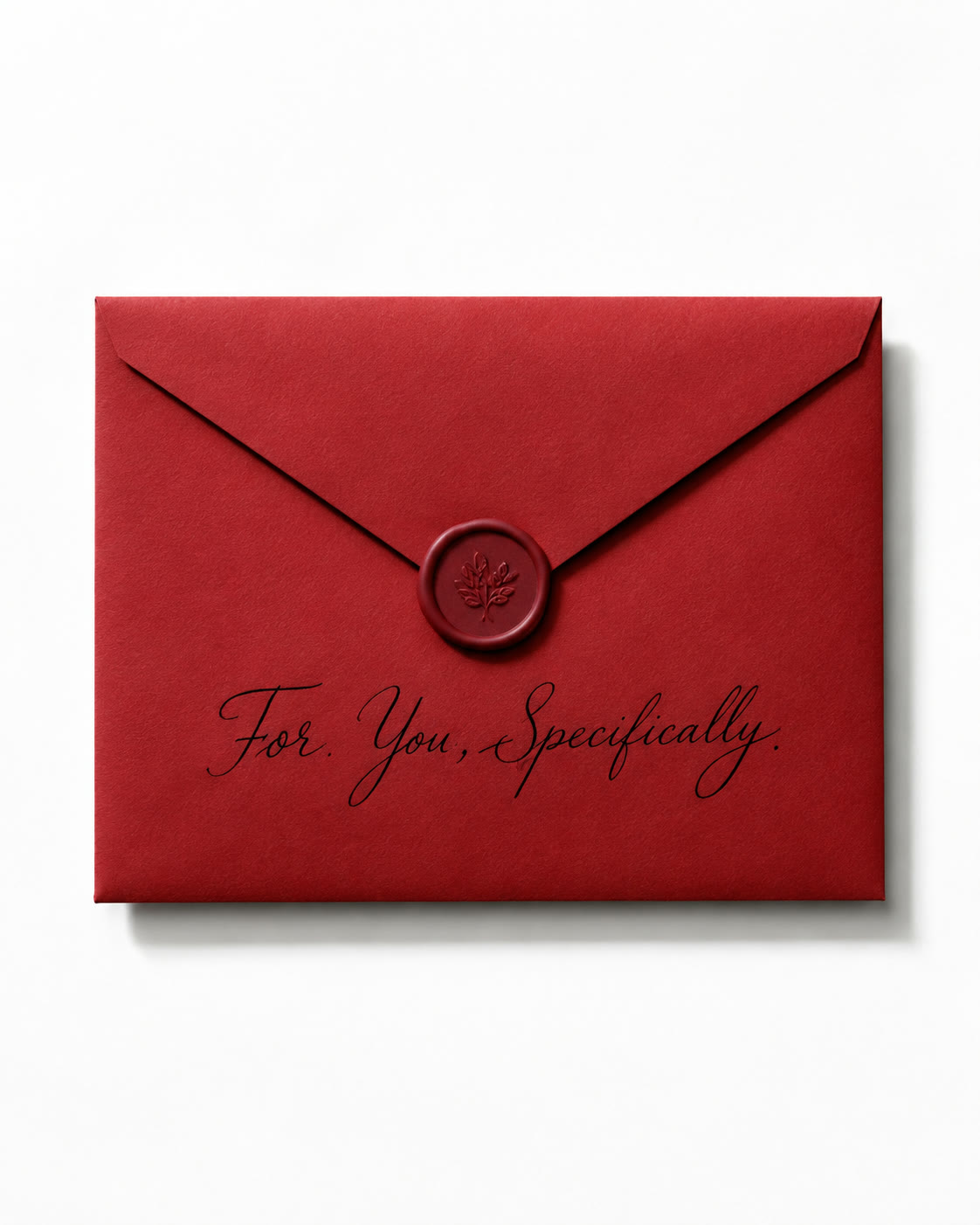 A red envelope with a wax seal
